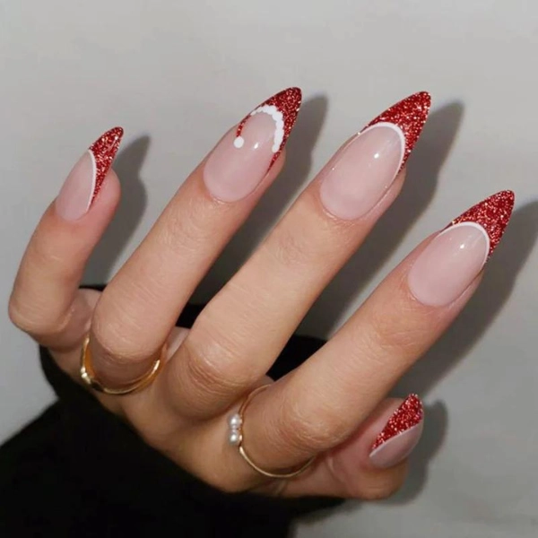 Acrylic-Almond-Christmas-Nails-French-Tips