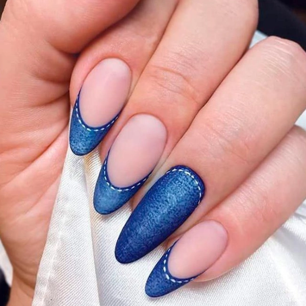 Almond-Blue-Summer-Nails-Denim-Blue