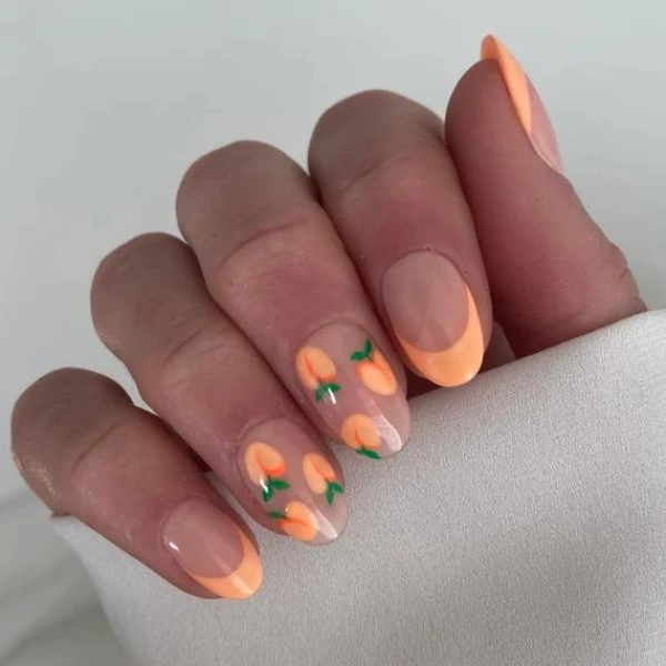 Almond-shape-summer-nails-Fruit-Slices