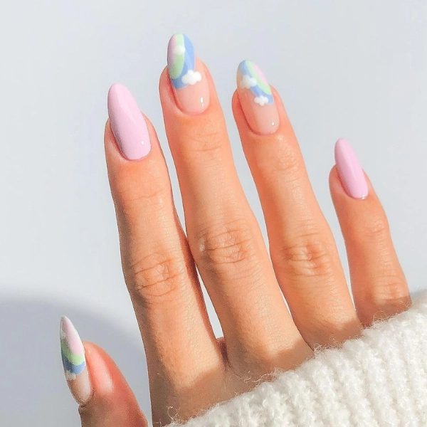 Almond-shape-summer-nails-Summer-Nights