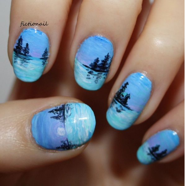 Blue-Christmas-Nail-Frozen-Lake