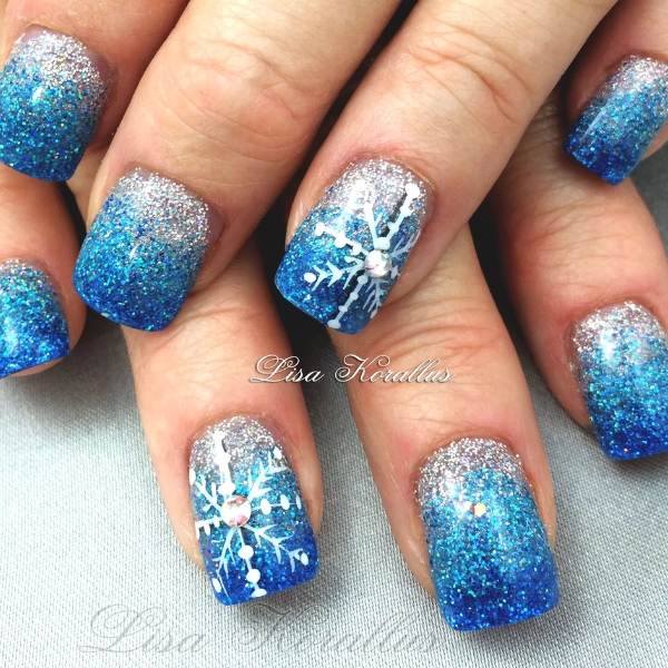 Blue-Christmas-Nail-Glitter-Ombre