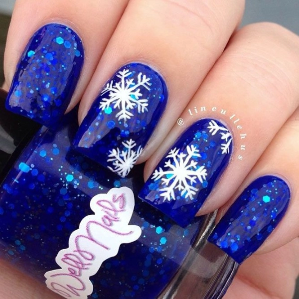 Blue-Christmas-Nail-Snowflake-Glitter