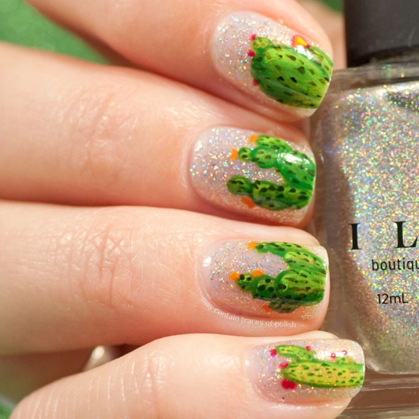 Easy-Christmas-nail-Cactus