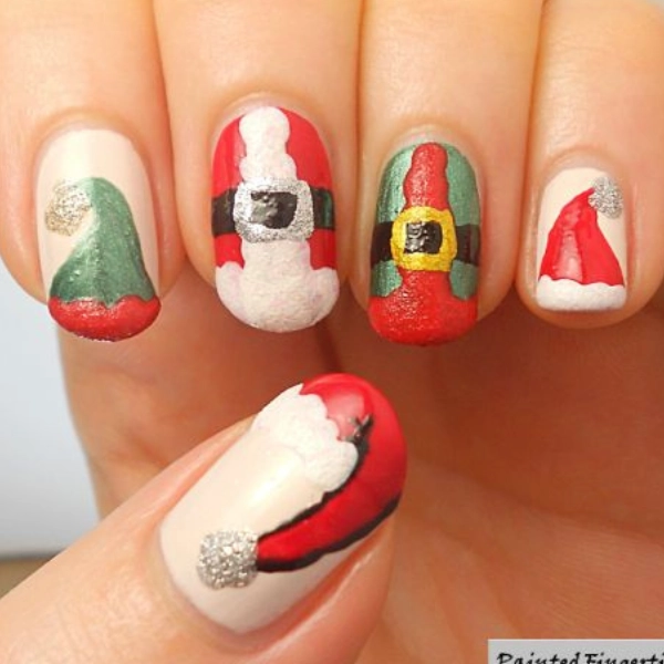 Easy-Christmas-nail-Elf-Hats