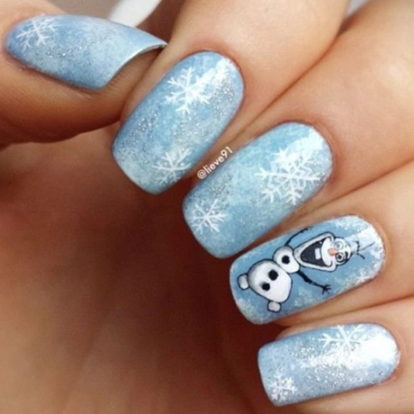 Easy-Christmas-nail-Frozen-Inspired