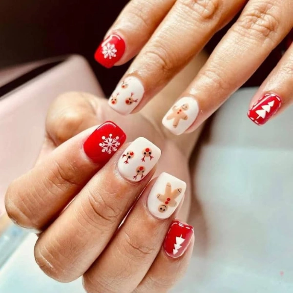 Easy-Christmas-nail-Gingerbread-Men