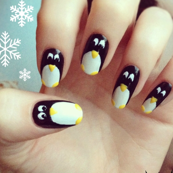 Easy-Christmas-nail-Penguin-Pals