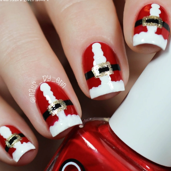 Easy-Christmas-nail-Santa-Suit