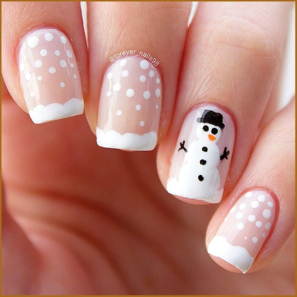 Easy-Christmas-nail-Snowman-Faces