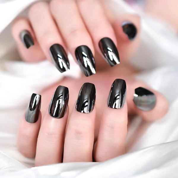 Short-Acrylic-Coffin-Nails-Metallic-Shine