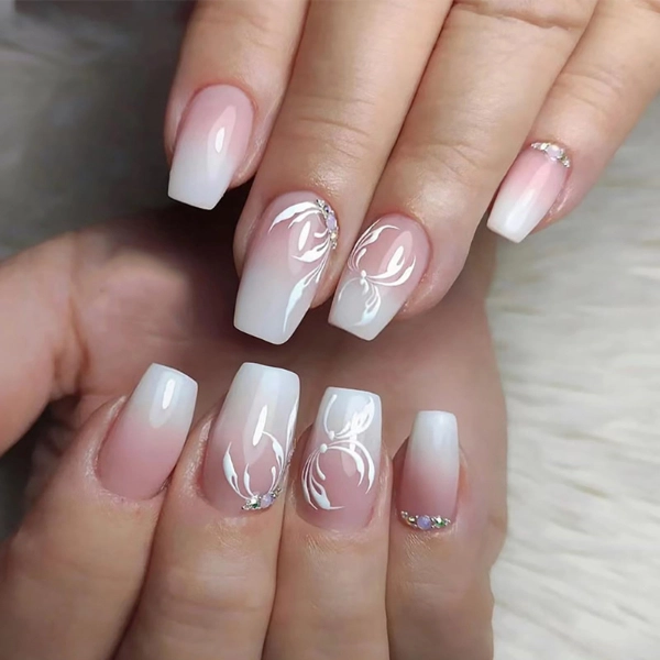 Short-Coffin-Summer-Nails-Crystal-Embellishments