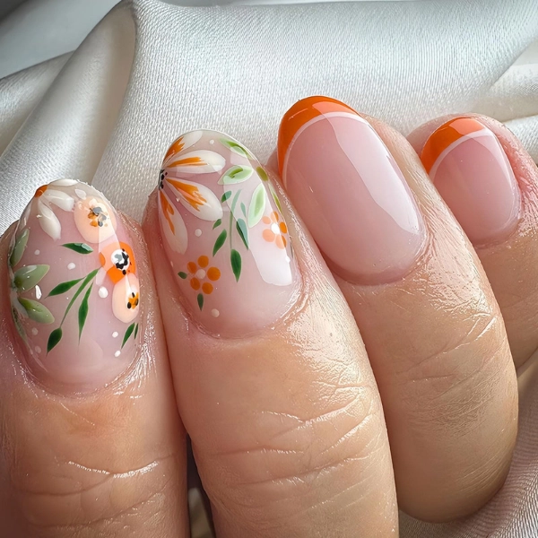 Short-Gel-Summer-Nails-Floral