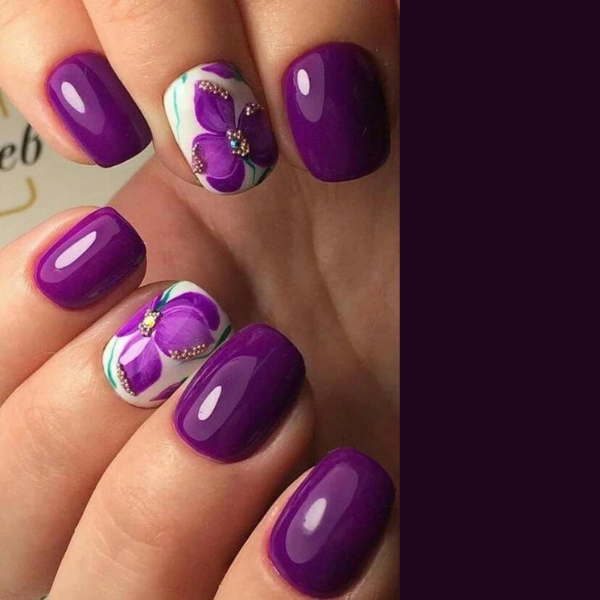 Simple-Purple-Summer-Nails-Flower