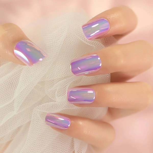 Simple-Purple-Summer-Nails-Holographic