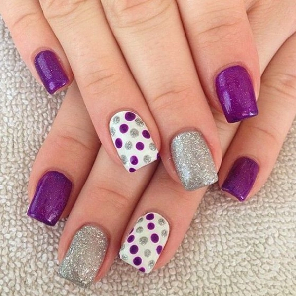 Simple-Purple-Summer-Nails-Polka-Dot