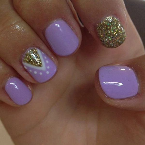 Simple-Purple-Summer-Nails-and-Gold