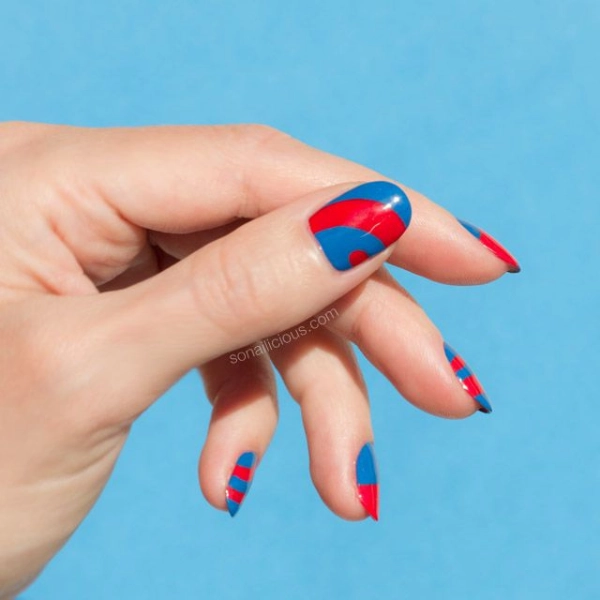 Simple-Red-Summer-Nails-Blue