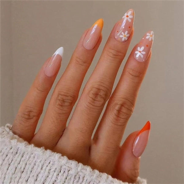 Summer-Floral-almond-nails