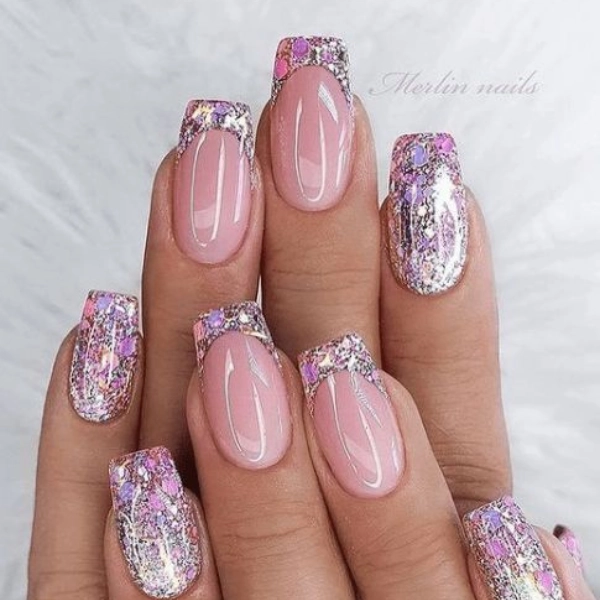 Summer-French-Tip-Nail-Glitter