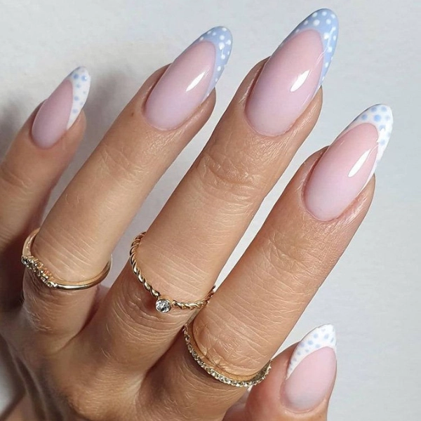 Summer-French-Tip-Nail-Polka-Dot