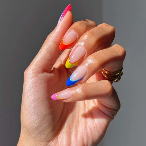 Summer-French-Tip-Nail-Rainbow