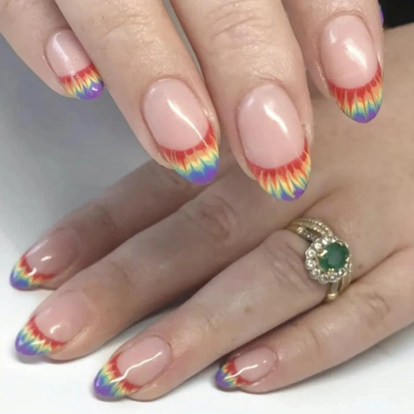 Summer-French-Tip-Nail-Tie-Dye