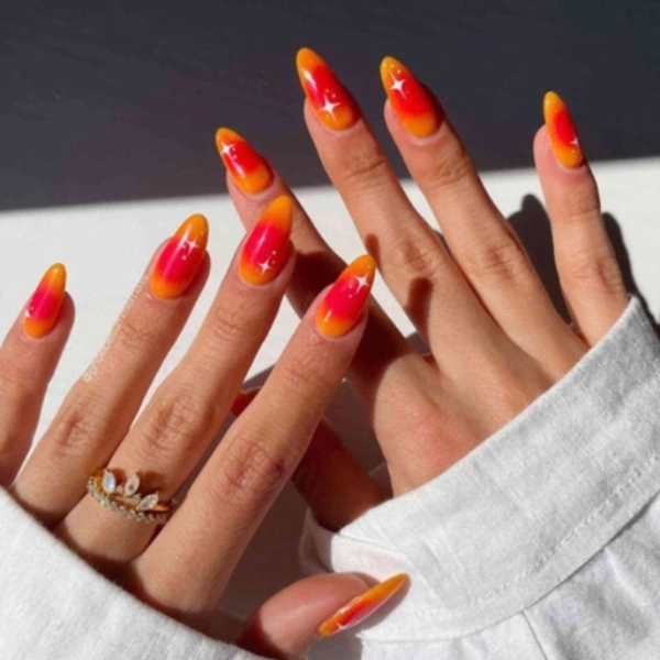 Summer-Sunset-almond-nails