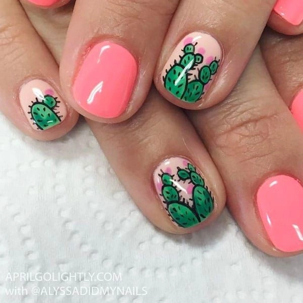 Trendy-Summer-Nail-Cactus