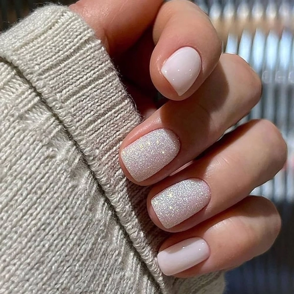 acrylic-square-nails-Glitter