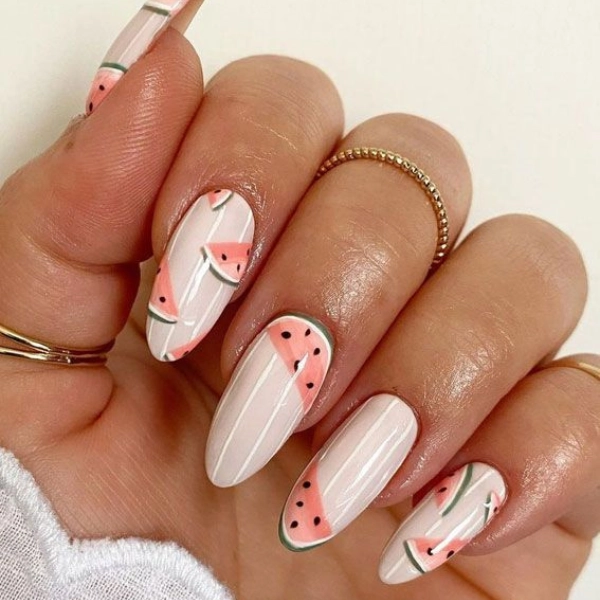 almond-short-summer-nails-Watermelon-Nails