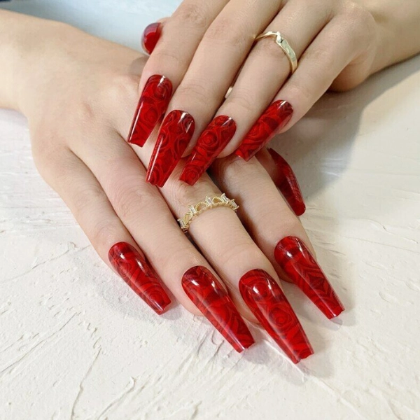 coffin-nails-designs-Red