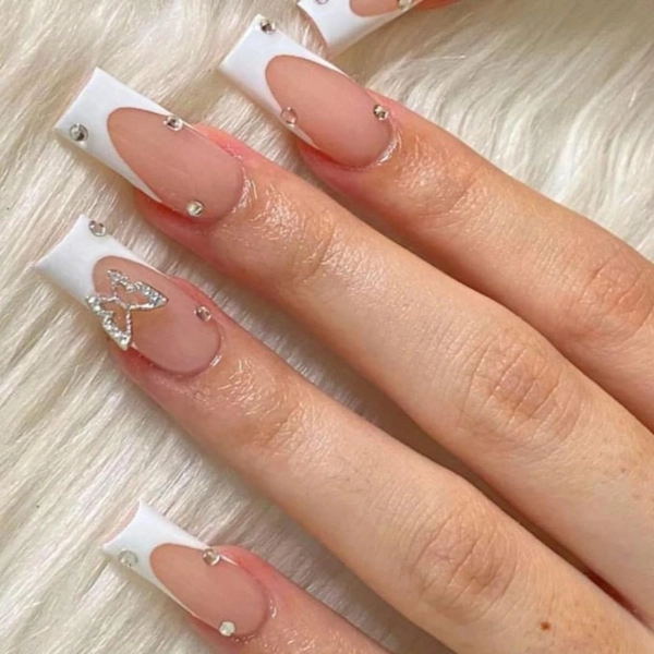 coffin-nails-french-tip-Rhinestone