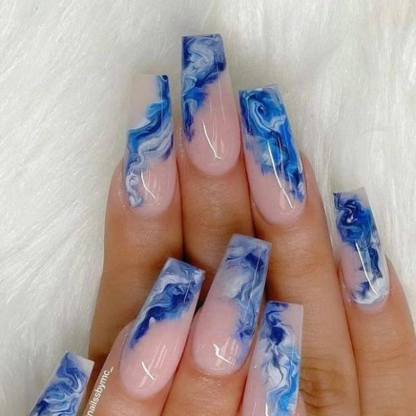 coffin-shape-summer-nails-Beach-Waves