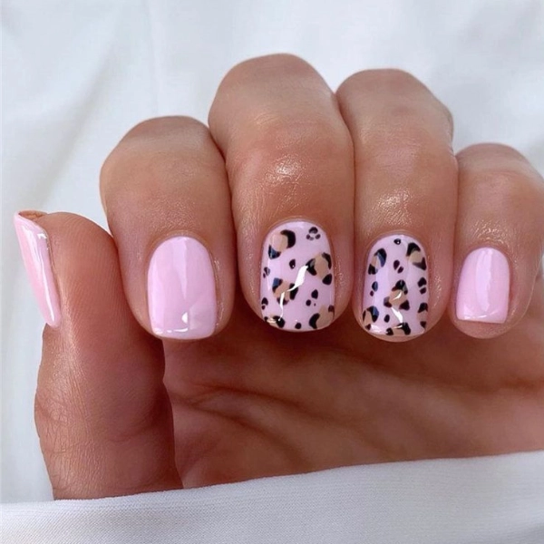 pink-simple-summer-nails-Animal