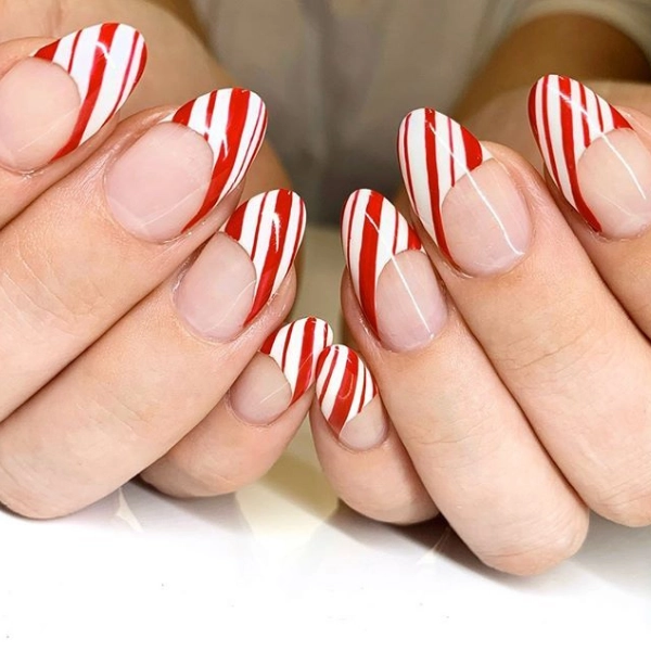 red-christmas-nails-Candy-Cane-French-Tips