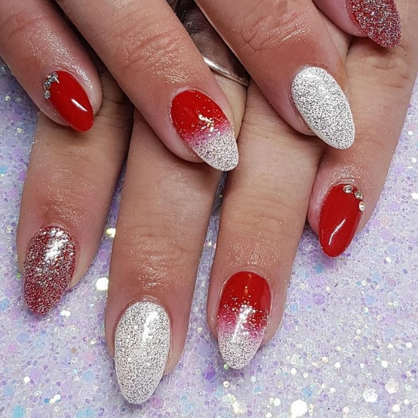 red-christmas-nails-Glitter-Ombre