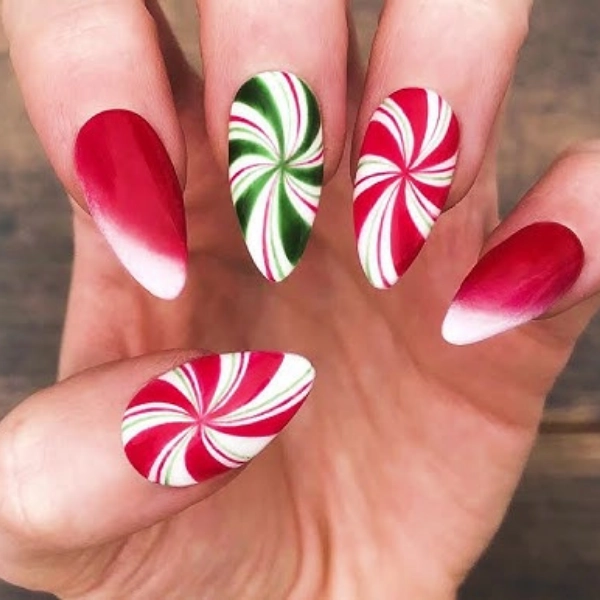 red-christmas-nails-Peppermint-Swirl