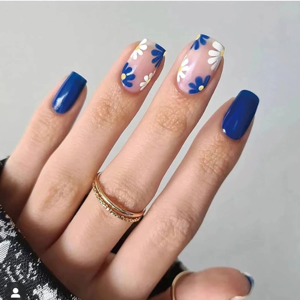 short-blue-summer-nails-Floral