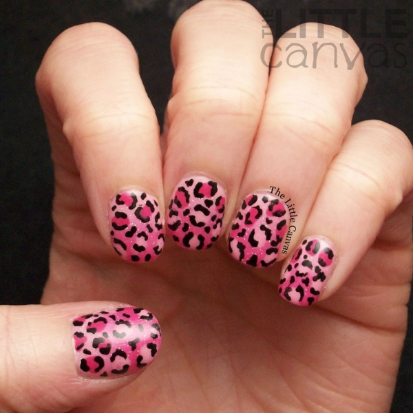 short-pink-nails-Leopard