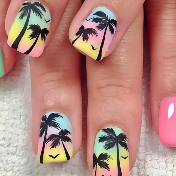 short-round-summer-nails-Tropical-Sunset