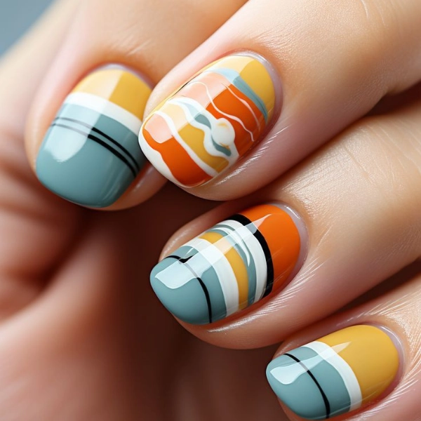 simple-short-summer-nails-Beach-Umbrellas