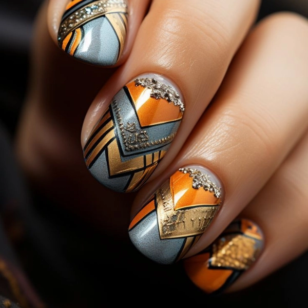 simple-short-summer-nails-Bold-Geometrics