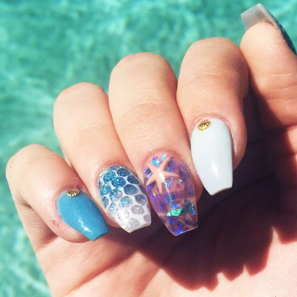 simple-short-summer-nails-Mermaid-Scales