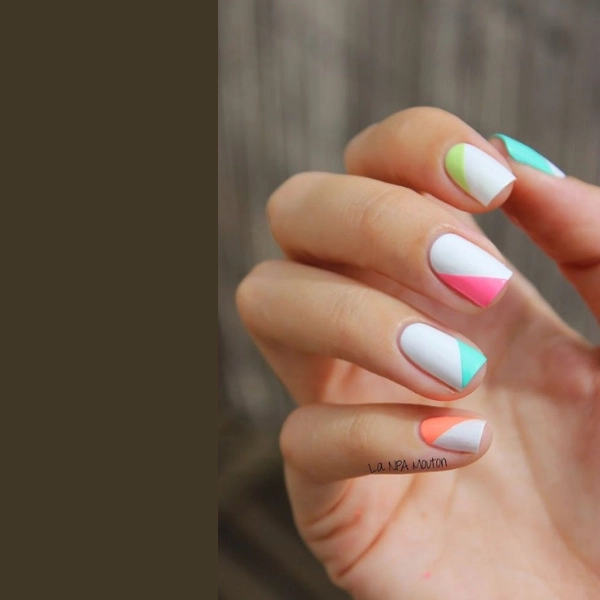 simple-white-summer-nails-Colorful