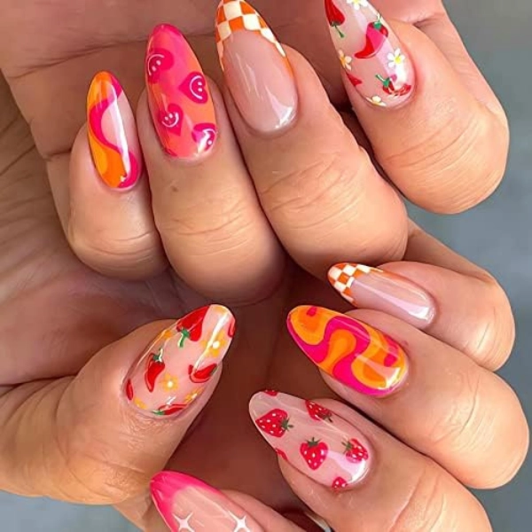 summer-almond-nails-designs-Citrus-Twist