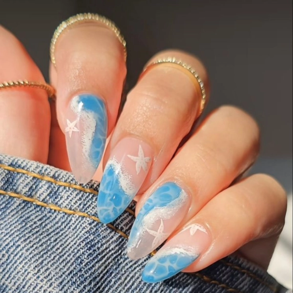 summer-almond-nails-designs-Ocean-Inspired