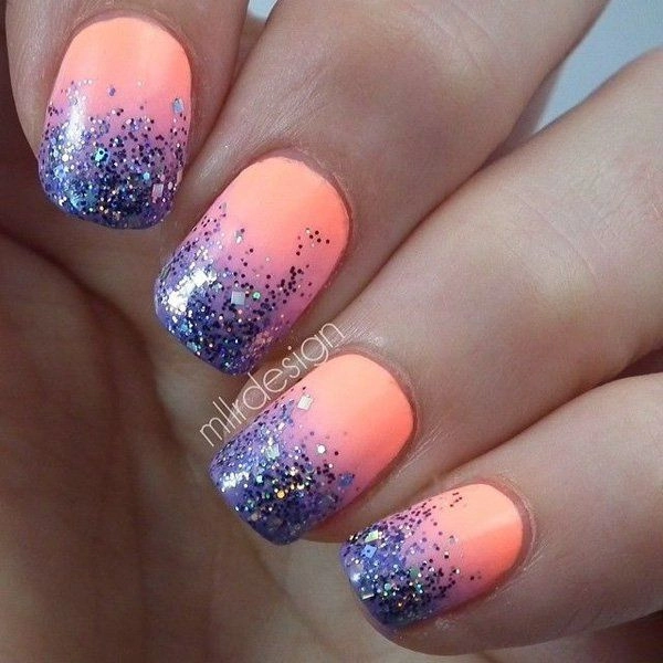 summer-nail-designs-Glitter-Gradient