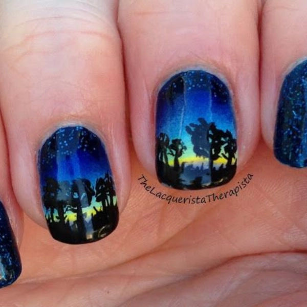 summer-nail-designs-Starry-Night