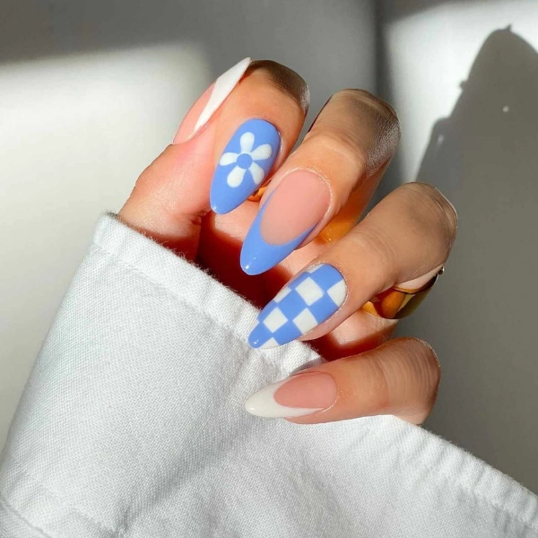 summer-nails-Checkerboard